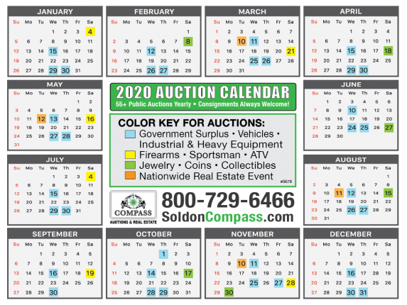 2020 Auction Calendar 